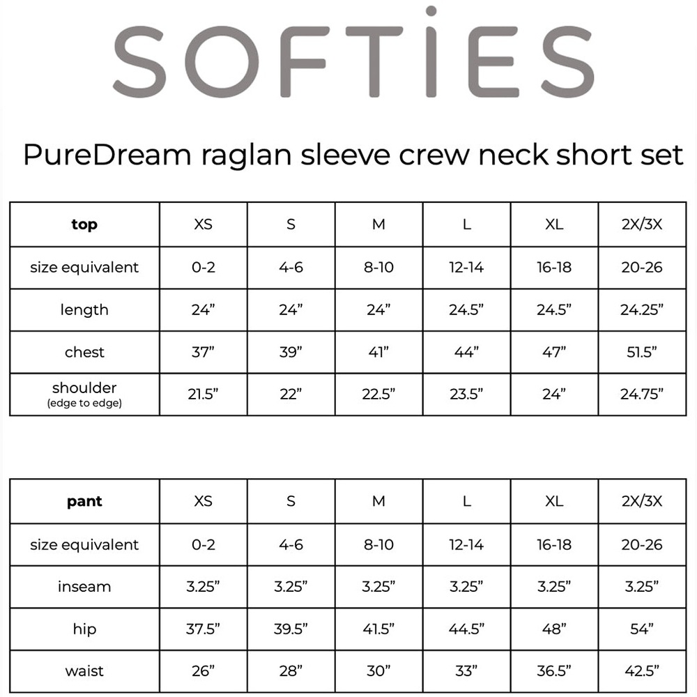 SOFTiES PureDream Raglan-sleeve Crew-neck & Short Set PJ set/copper rose - NWT - Picture 9 of 13